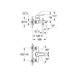 Grohe Badkraan Start Edge Chroom 15 Cm -Badkamer Verkoop 123 1085