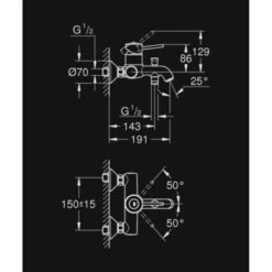 GROHE Badkraan Start Classic Met Hendel Chroom 15 Cm -Badkamer Verkoop 123 1099
