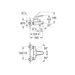 GROHE Badkraan Swift Met Hendel Chroom 15 Cm -Badkamer Verkoop 123 1104