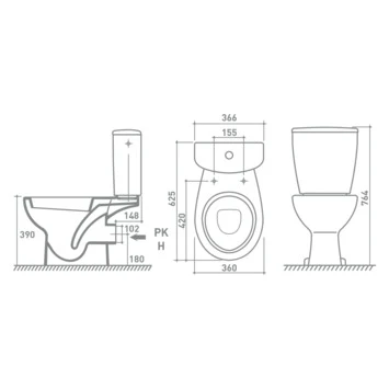 Van Marcke Carice Sphinx WC Pack Met Muuraansluiting 2 Van Marcke Carice Sphinx WC Pack Met Muuraansluiting - Afbeelding 2