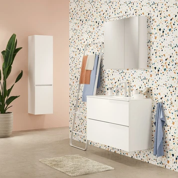Tiger Badmeubelset Pocket 100 Cm Met 2 Lades Wit 2 Tiger Badmeubelset Pocket 100 Cm Met 2 Lades Wit - Afbeelding 2