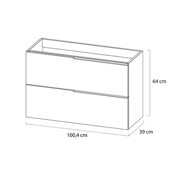 Tiger Badmeubelset Pocket 100 Cm Met 2 Lades Wit 3 Tiger Badmeubelset Pocket 100 Cm Met 2 Lades Wit - Afbeelding 3