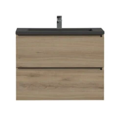 Tiger Badmeubel Karlo Chalet Eik Met Zwarte Wasbak 80 Cm -Badkamer Verkoop 123 1308