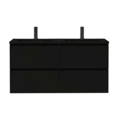 Tiger Karlo Badkamermeubel 120 Cm Mat Zwart Met Zwarte Wastafel -Badkamer Verkoop 123 1322