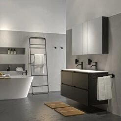 Tiger Karlo Badkamermeubel 120 Cm Mat Zwart Met Zwarte Wastafel -Badkamer Verkoop 123 1326