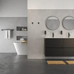 Tiger Karlo Badkamermeubel 120 Cm Mat Zwart Met Zwarte Wastafel -Badkamer Verkoop 123 1327