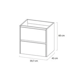 Tiger Reverse Meubelset Met 2 Lades 60 Cm Chalet Eik / Mat Zwart Inclusief Quadro Wastafel Mat Zwart -Badkamer Verkoop 123 1345