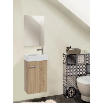 Allibert Badmeubelset Mike 40 Cm Eik Met Porceleinen Wastafel Compact Met Grote Opslagcapaciteit 2 Allibert Badmeubelset Mike 40 Cm Eik Met Porceleinen Wastafel Compact Met Grote Opslagcapaciteit - Afbeelding 2