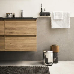 Tiger Karlo Badkamermeubel 120cm Chalet Eik Met Zwart Wastafelblad -Badkamer Verkoop 123 1411