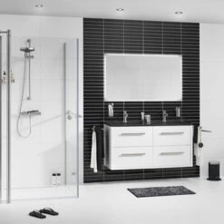 TIGER Boston Kolomkast Wit Hoogglans 40cm -Badkamer Verkoop 123 1434