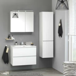 Tiger Karlo Kolomkast Sneeuwwit 160 Cm -Badkamer Verkoop 123 1469