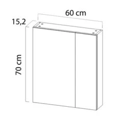 Tiger Spiegelkast S-Line 60cm Sneeuwwit -Badkamer Verkoop 123 1551