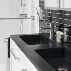 Tiger Karlo Badkamermeubel 120 Cm Naturel Eiken Met Wastafel Zwart -Badkamer Verkoop 123 1572