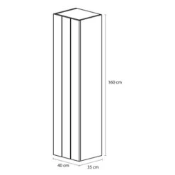 Tiger Maryport Hoge Kolomkast 40 Cm Mat Wit Met Matzwarte Greep -Badkamer Verkoop 123 1617