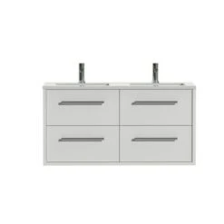 Tiger Boston Badkamermeubel 120cm Hoogglans Wit Met Dubbele Witte Wastafel