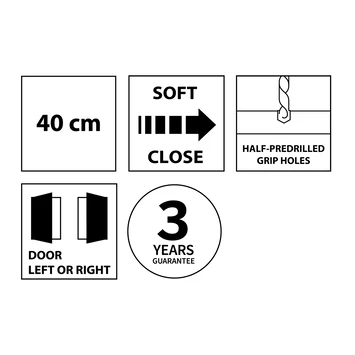 Tiger Maryport Hoge Kolomkast 40 Cm Mat Zwart Met Matzwarte Greep 5 Tiger Maryport Hoge Kolomkast 40 Cm Mat Zwart Met Matzwarte Greep - Afbeelding 5