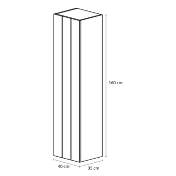 Tiger Maryport Hoge Kolomkast 40 Cm Mat Zwart Met Matzwarte Greep 6 Tiger Maryport Hoge Kolomkast 40 Cm Mat Zwart Met Matzwarte Greep - Afbeelding 6