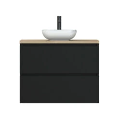 Tiger Karlo Badkamermeubel 80cm Mat Zwart Met Eiken Wasblad En Keramische Waskom 16 Tiger Karlo Badkamermeubel 80cm Mat Zwart Met Eiken Wasblad En Keramische Waskom -Badkamer Verkoop 123 1688