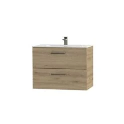 Tiger Badkamermeubel Studio 80cm Chalet Eik/wit Met RVS Greep 5 Tiger Badkamermeubel Studio 80cm Chalet Eik/wit Met RVS Greep -Badkamer Verkoop 123 1786