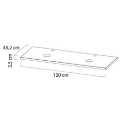 Tiger Karlo Badkamermeubelset 120 Cm Hoogglans Wit Met Wit Houten Wasblad En Glanzend Witte Keramische Waskom -Badkamer Verkoop 123 1803