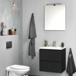 Tiger Badkamermeubel Karlo 60 Cm Mat Zwart Met Witte Wastafel -Badkamer Verkoop 123 184