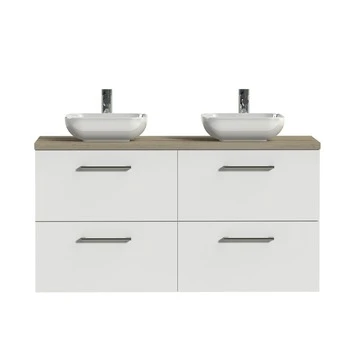 Tiger Badkamermeubel Studio 120cm Hoogglans Wit/witte Waskom Met Ronde Greep 1 Tiger Badkamermeubel Studio 120cm Hoogglans Wit/witte Waskom Met Ronde Greep