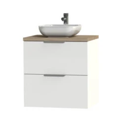 Tiger Badkamermeubel Studio 60cm Hoogglans Wit/witte Waskom Met Profielgrepen -Badkamer Verkoop 123 1864