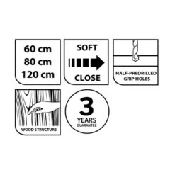 Tiger Badkamermeubel Studio 60cm Naturel Eik/witte Waskom Met Vierkante Greep -Badkamer Verkoop 123 1876