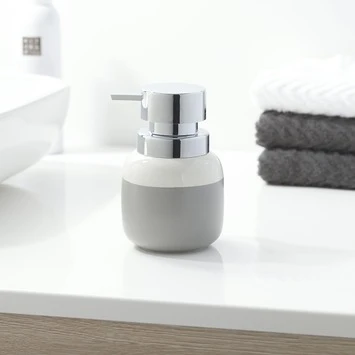 Sealskin Zeepdispenser Sphere Lichtgrijs Keramiek 3 Sealskin Zeepdispenser Sphere Lichtgrijs Keramiek - Afbeelding 3