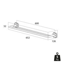 Tiger Handdoekhouder Carv Dubbel Zwart -Badkamer Verkoop 123 2097