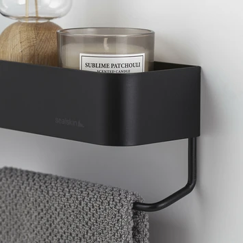 Sealskin Plank- En Handdoekhouder Brix Zwart 5 Sealskin Plank- En Handdoekhouder Brix Zwart - Afbeelding 5