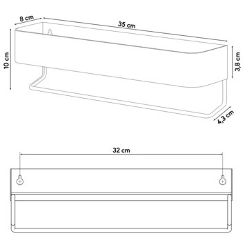 Sealskin Plank- En Handdoekhouder Brix Zwart 13 Sealskin Plank- En Handdoekhouder Brix Zwart - Afbeelding 13