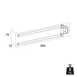 Tiger 2-armig Handdoekrek Cooper RVS/zwart -Badkamer Verkoop 123 2269