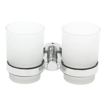Haceka Dubbele Bekerhouder Kosmos Hangend Met Bekers Chroom -Badkamer Verkoop 123 3129