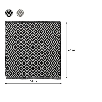 Sealskin Badmat Trellis 60x60cm Zwart 5 Sealskin Badmat Trellis 60x60cm Zwart - Afbeelding 5