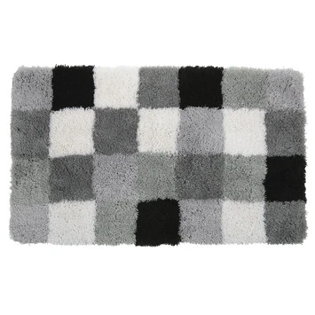 GAMMA Badmat Blok Zwart Met Grijs 60x90 Cm 1 GAMMA Badmat Blok Zwart Met Grijs 60x90 Cm