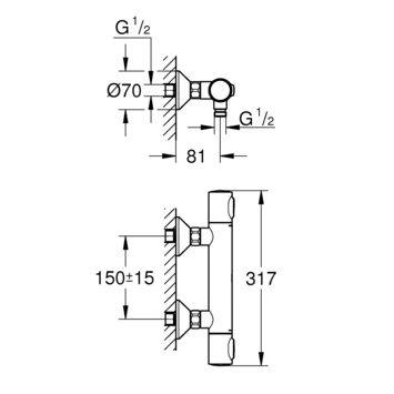 Grohe Precision Flow Thermostatische Douchekraan M 10 Grohe Precision Flow Thermostatische Douchekraan M - Afbeelding 10
